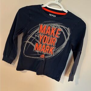 Navy & Orange Adidas Boys Long Sleeve Tee